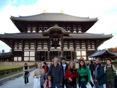 Last year's Worldschool Travel Tour Japan group in front of Todaiji Temple in Nara.